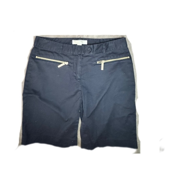 Michael Kors Pants - Michael Kors Gold Metal and Black Bermuda Shorts